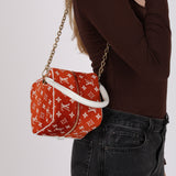 Louis Vuitton Terracotta Velvet Monogram Match Square Bag