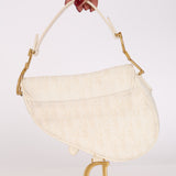 Dior Mini Oblique Saddle Pearl White 2020