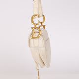 Dior Mini Oblique Saddle Pearl White 2020