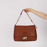 Rare Fendi Calfskin Large Mamma Forever Baguette with Watersnake