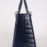Ultra-Rare Dior Medium Lady Blue Navy Crocodile 2016
