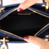 Ultra-Rare Dior Medium Lady Blue Navy Crocodile 2016
