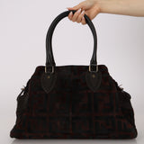 Fendi Zucca Ponyhair Harako Chef de Jour Tote