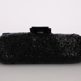 Fendi Baguette Black Satin Beaded SHW