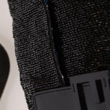 Fendi Baguette Black Satin Beaded SHW