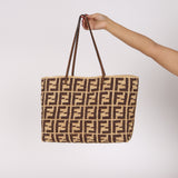 Fendi Roll Large FF Raffia Crochet Shopper