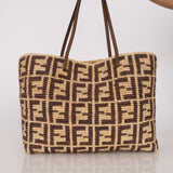 Fendi Roll Large FF Raffia Crochet Shopper