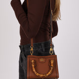 Gucci Cognac Leather Bamboo Mini Diana