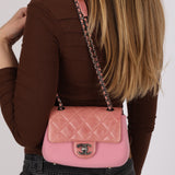 Chanel Paris-Salzburg Mini Flap Pink Calfskin and Felt 2015 RHW