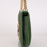 Gucci Blondie 2 Way Shoulder Bag Green Suede