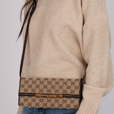 Gucci Canvas Bamboo Bar Wallet on Strap