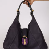 Loewe Purple Calle Padlock Hobo