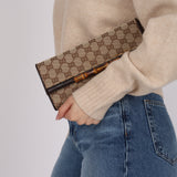 Gucci Canvas Bamboo Bar Wallet on Strap