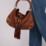 Gucci Brown Leather Babouska Indy Hobo
