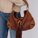 Gucci Brown Leather Babouska Indy Hobo