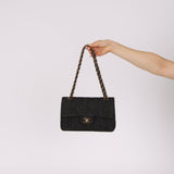 Rare Chanel 1997 Denim Classic Small Flap Bag 24K GP