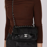 Chanel Medium Flap Black Perforated Calfskin 2009 SHW