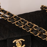 Rare Chanel 1997 Denim Classic Small Flap Bag 24K GP