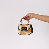 Limited Edition Gucci Mini Bamboo Top Handle Cow Print Ponyhair and Calfskin 1947