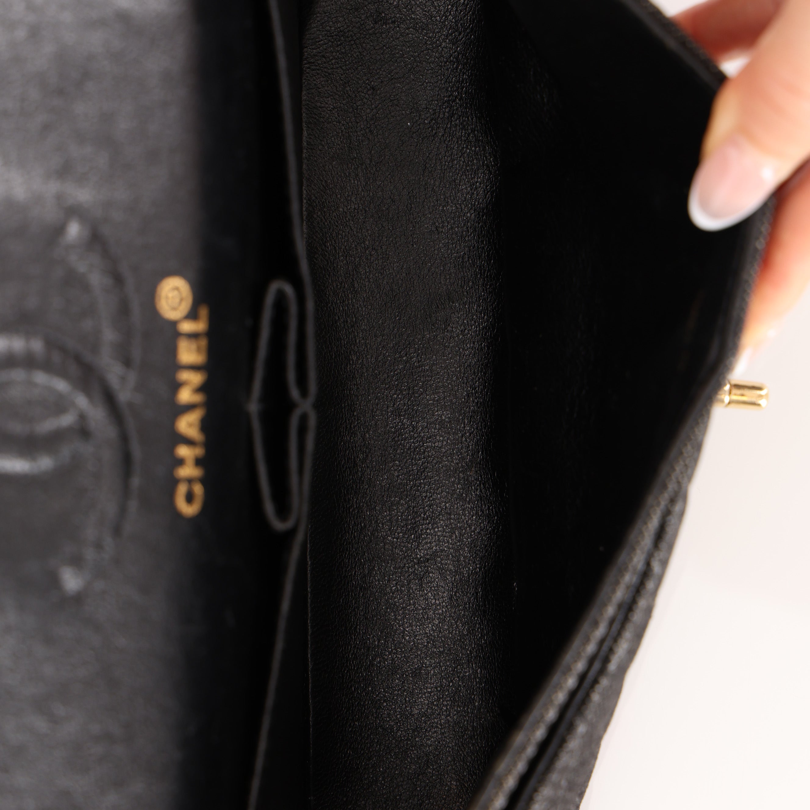 Rare Chanel 1997 Denim Classic Small Flap Bag 24K GP