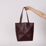 Loewe Bordeaux Medium Puzzle Fold Tote