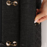 Rare Chanel 1997 Denim Classic Small Flap Bag 24K GP
