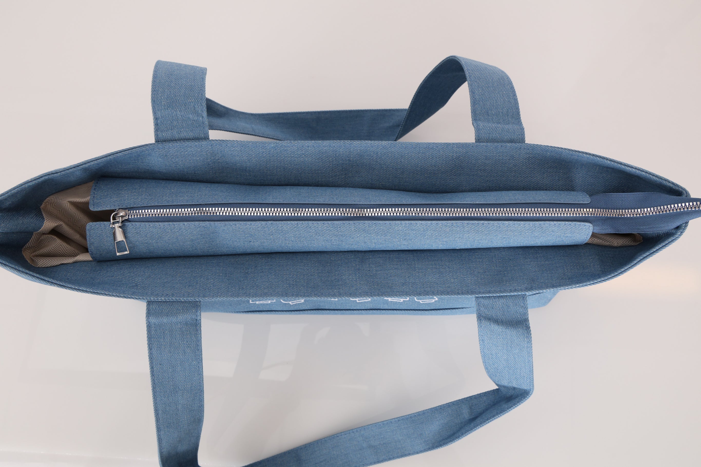 Exclusive FashioNica Fest Denim Zip East West Tote