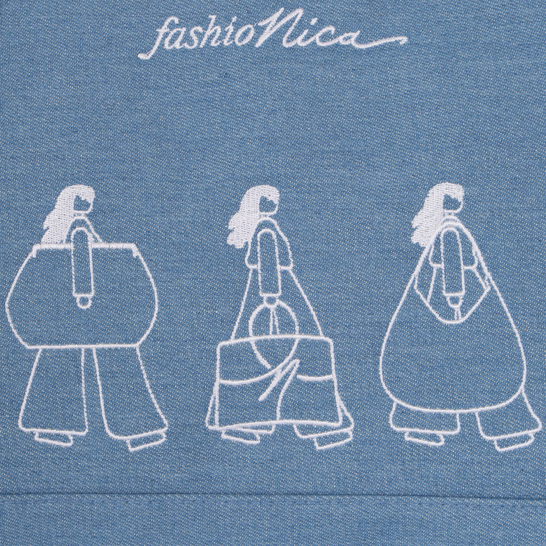 Exclusive FashioNica Fest Denim Zip East West Tote