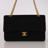 Chanel 1997 Black Jersey Reissue Chain Double Flap Bag