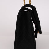 Chanel 1997 Black Jersey Reissue Chain Double Flap Bag