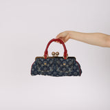 Ultra-Rare Louis Vuitton 2005 Denim Monogram Alligator Sac Fermoir GM