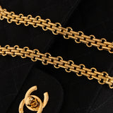 Chanel 1997 Black Jersey Reissue Chain Double Flap Bag