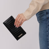 Saint Laurent Homme Croc Embossed Yen Wallet