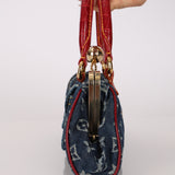 Ultra-Rare Louis Vuitton 2005 Denim Monogram Alligator Sac Fermoir GM