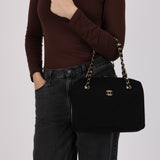 Chanel 2001 Jersey Chevron Camera Shoulder Bag w/ Pouch 24K GP