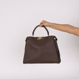 Fendi Leather Large Moresco Malachite Peekaboo