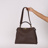 Fendi Leather Large Moresco Malachite Peekaboo