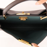 Fendi Leather Large Moresco Malachite Peekaboo