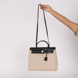 Hermès 2001 Natural Toile Canvas and Vache Hunter 2-in-1 Herbag 30