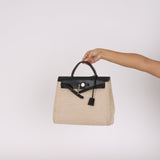 Hermès 2001 Natural Toile Canvas and Vache Hunter 2-in-1 Herbag 30