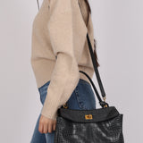 Balenciaga 2025 Gris Croc Embossed Leather Small Rodeo