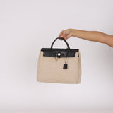 Hermès 2001 Natural Toile Canvas and Vache Hunter 2-in-1 Herbag 30