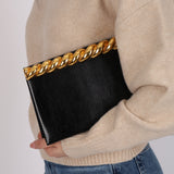 Rare Yves Saint Laurent Lizard Embossed Black Leather Clutch Bag