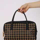 Prada Calfskin Grommet Bauletto Bag