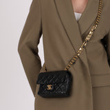 Chanel Mini Square Flap Black Lambskin AGHW