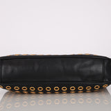 Prada Calfskin Grommet Bauletto Bag