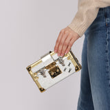 Louis Vuitton Metallic Silver Epi Petite Malle