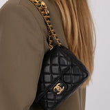 Chanel Mini Square Flap Black Lambskin AGHW