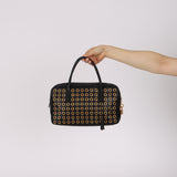 Prada Calfskin Grommet Bauletto Bag