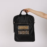 Prada Nappa Metal Plate Stud Logo Tote